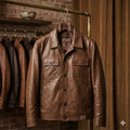 The Ranger — Men's Cognac Vintage Leather Jacket | GOAT Leathers Canada