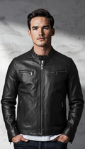 The Maverick — Men's Black Leather Jacket | GOAT Leathers Canada