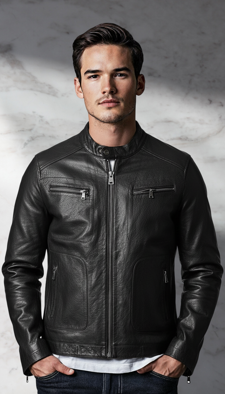 The Maverick — Men's Black Leather Jacket | GOAT Leathers Canada