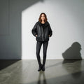 The Eclipse — Women's Oversized Black Leather Jacket | GOAT Leathers Canada